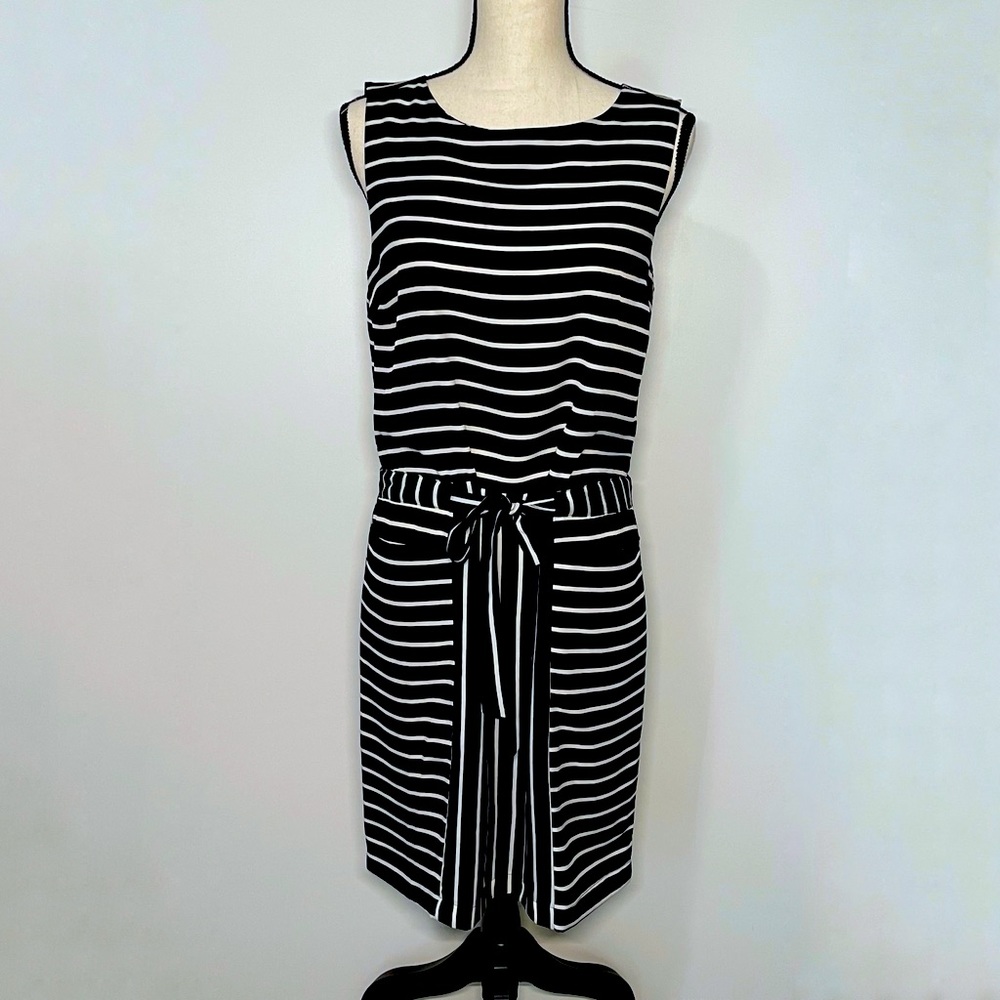 Joe Fresh sleeveless dress, black / off white